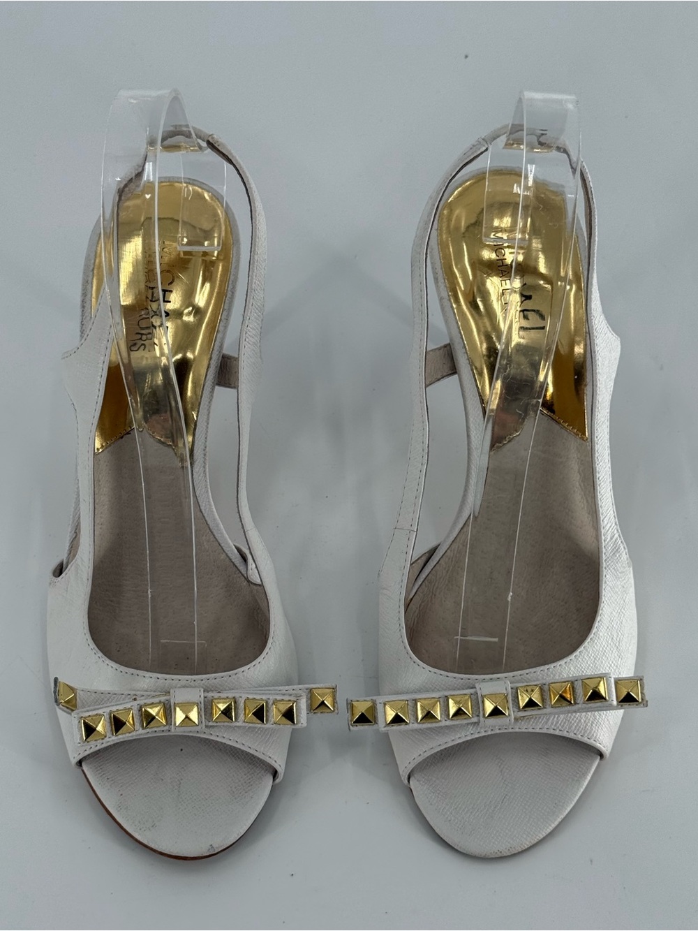 Michael‎ Kors Studded Bow Open Toe Slingback Heels Pumps 8